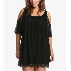 Torrid insider lace cold shoulder dress